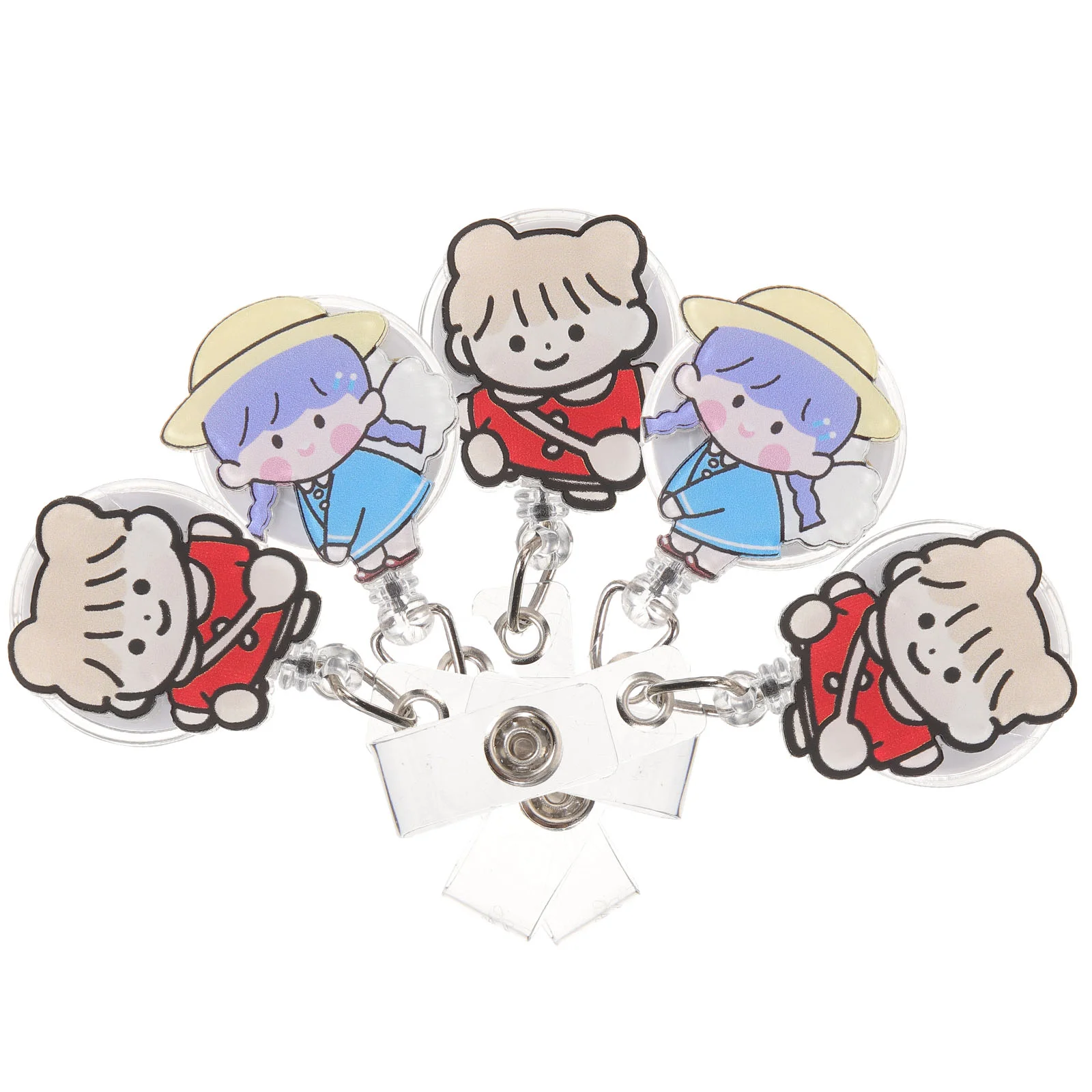 

5 Pcs Work Permit Easy-to-pull ID Holder Nurse Accessories Pocket Pharmacy Metal Name Tag