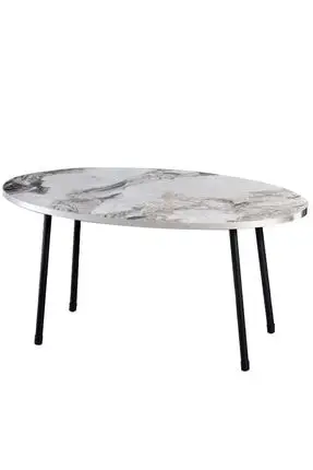 

Modern Silver Ellipse Black Metal Toe Medium coffee table coffee tables table basse furniture living room table