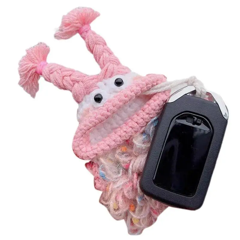 

Cartoon Animal Pull Key Case Cute Sausage Mouth Car Key Hider Handmade Crochet Keychains Sausage Mouth Key Cover For Home Keys
