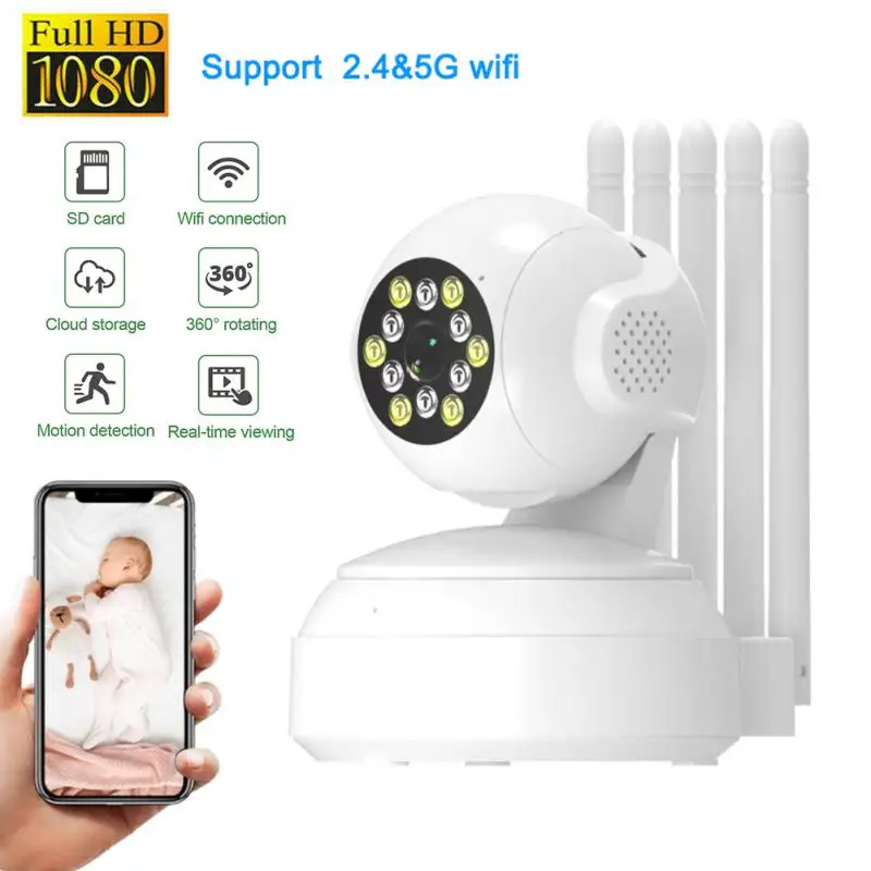 

2.4+5G Dual Frequency IP Camera WIFI Wireless Smart Home Security Surveillance Camera Two-way Audio Baby Monitor Video Recorder