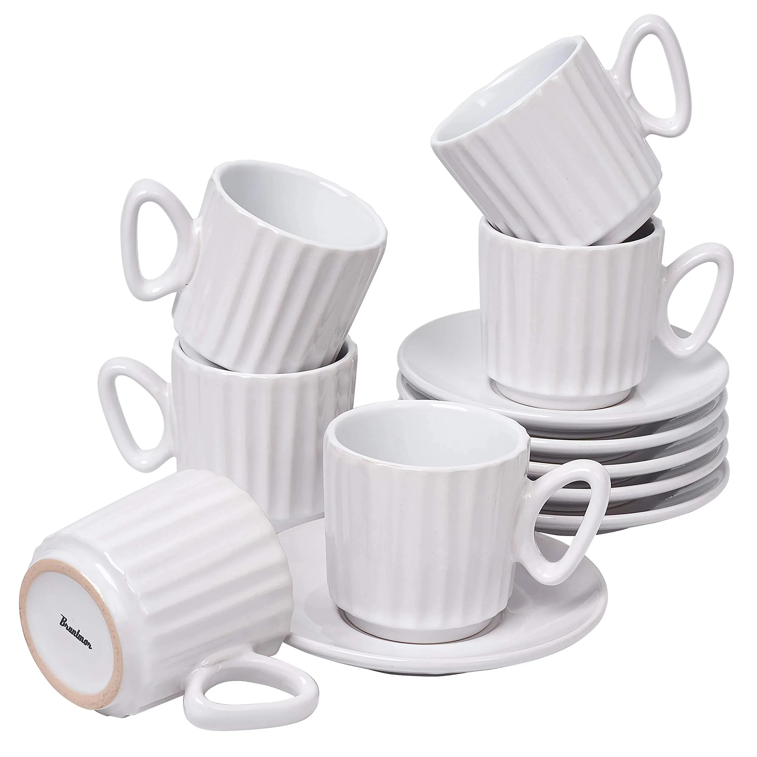 

| 4 Ounce Espresso Set Of 6 Cups With Saucers By - Demitasse