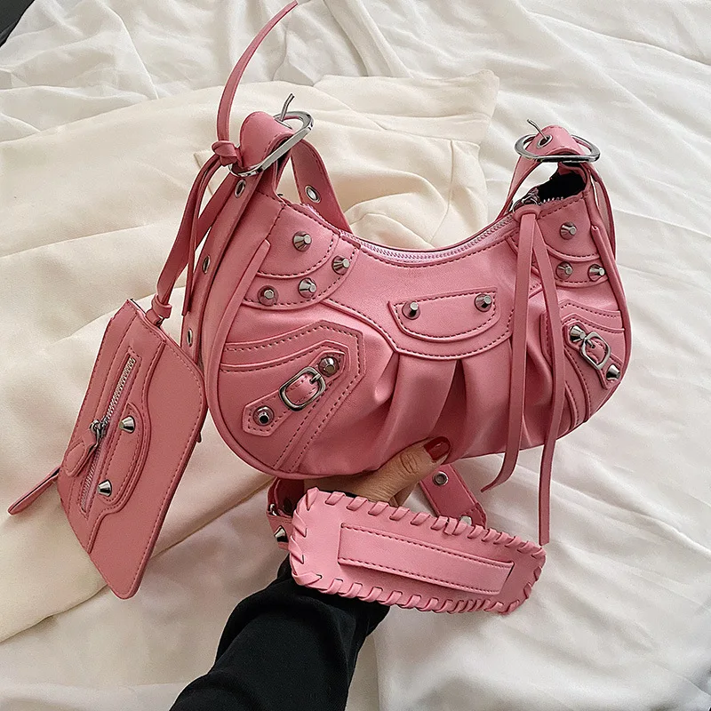 

2022 модная женская сумка через плечо, сумка в стиле панк, локомотивная Личная сумка на плечо, роскошные дизайнерские сумки, женские ретро сум...