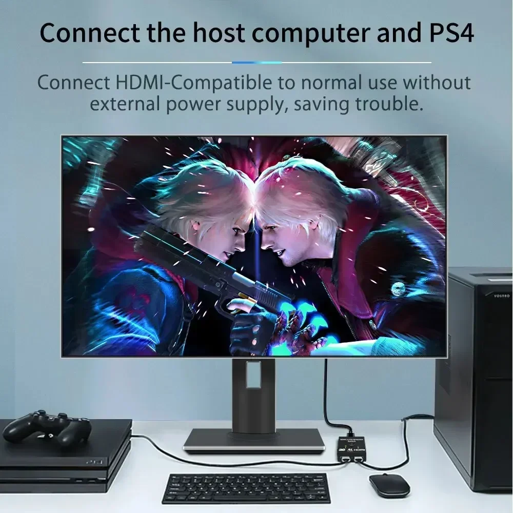 Фото MZX Двунаправленный HDMI-коммутатор 1x2 2x1 4K, KVM-сплиттер, адаптер-конвертер для монитора, ноутбука, ПК, аксессуары №4