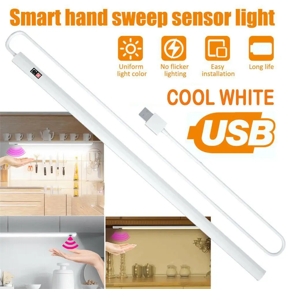 

LED Automatic Human Body Induction Night Light Bar USB Charging Kitchen Cabinet Wardrobe Wall Lamp Lighting Decoration