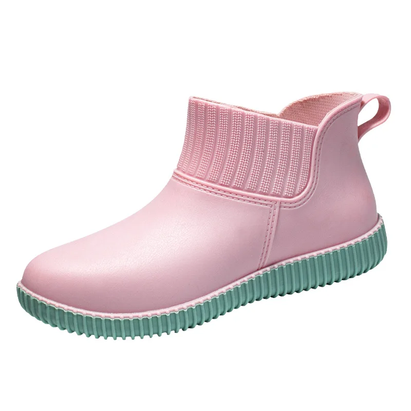 

Waterproof Rainboots Shoes Women Slip On Short Tube Ankle Water Shoes Waterproof 2022 New Ladies Pvc Rain Boots