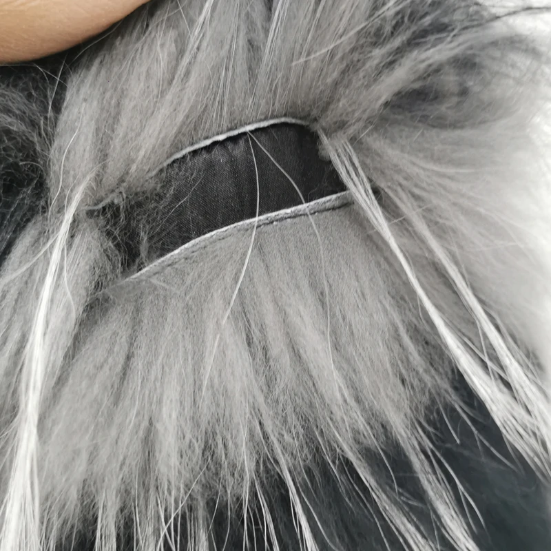 100% True Fox Fur Women's Fashion Natural Silver Fox Fur Coat Contrast Winter Short Jacket Striped Fur Fluffy Casual Coat