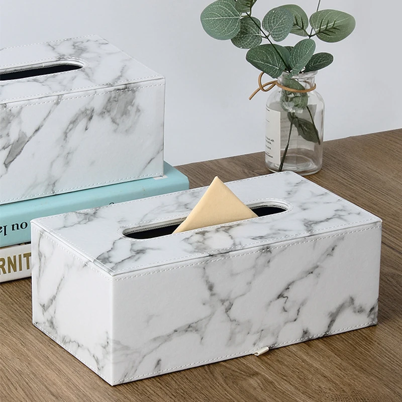 

Nordic Marble Ink Tissue Box Household Living Room Kitchen Napkin Storage Holders