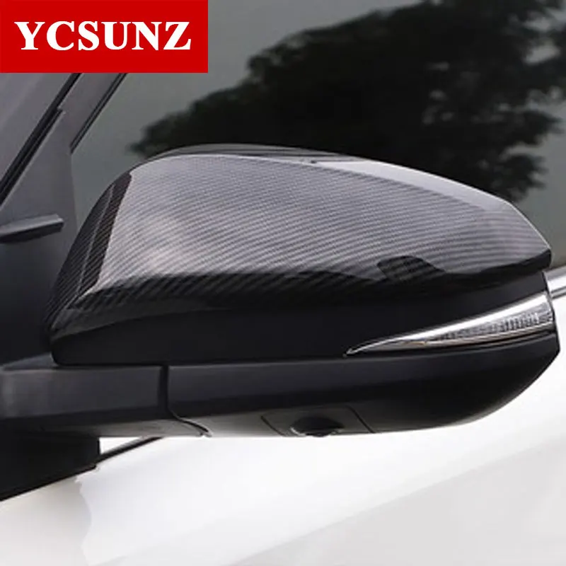 Фото Новая крышка для зеркала из углеродного волокна для Toyota Hilux Revo Rocco Innova Fortuner Rav4 2016-2019 2020 2021 4x4 4x2 автомобильные аксессуары №1