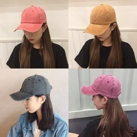 new fashion baseball cap for women men cotton soft top hats solid color wash summer sun caps casual snapback hat unisex kpop hat