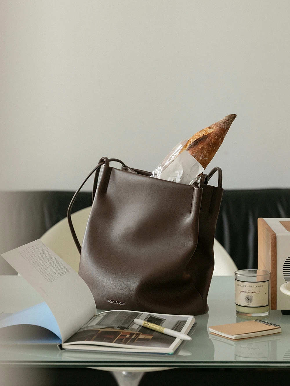 Monkey Home 2024 Autumn and Winter New Lazy Bucket Bag Retro Soft Leather Commuter Women's Cowhide Shoulder