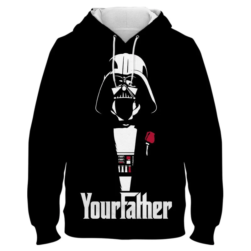 

Marvel Star Wars Hoodie Disney Men's Long Sleeve Cool Darth Vader 3D Printed Fun Sweatshirt Outer Clothing New