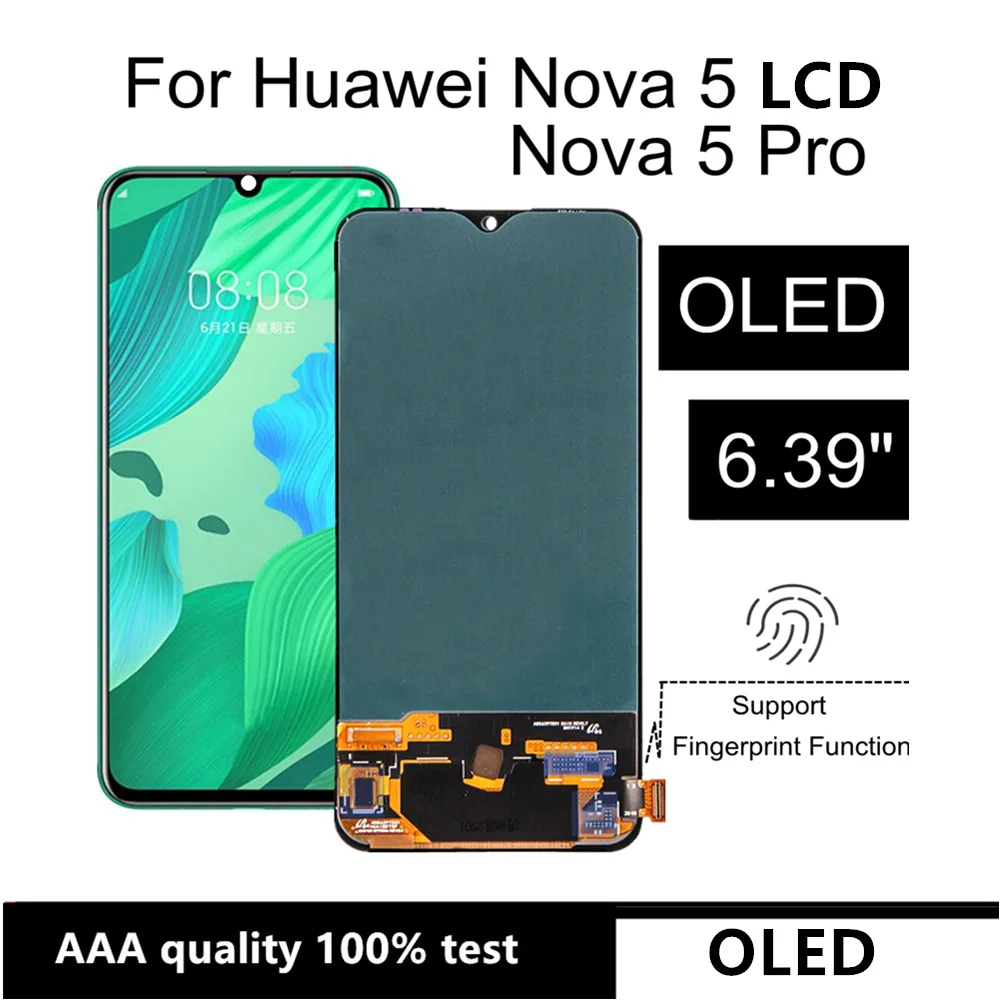 

6.39inch OLED LCD For Huawei nova 5 / Nova5 Pro LCD Display Touch Screen SEA-AL10 SEA-AL00 Digitizer Assembly Phone Replacement