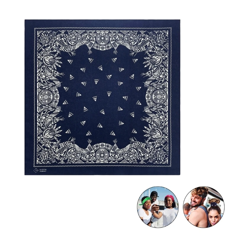 55x55 см бандана с принтом в стиле вестерн цветочные банданы модный шейный шарф