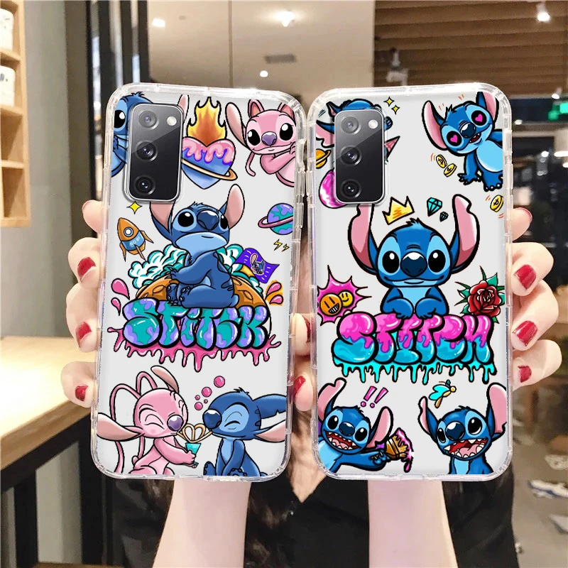 

Disney Baby Stitch Cute Transparent Phone Case For Samsung A73 A72 A71 A53 A52 A51 A42 A33 A32 A23 A22 A21S A12 A03 5G