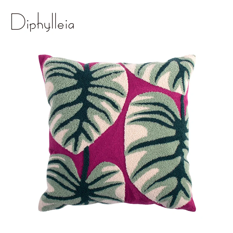 

Diphylleia, коврик для подушки с градиентом и эффектом омбре, золотистый, фиолетовый, с геометрической вышивкой, наволочка для подушки, Современн...