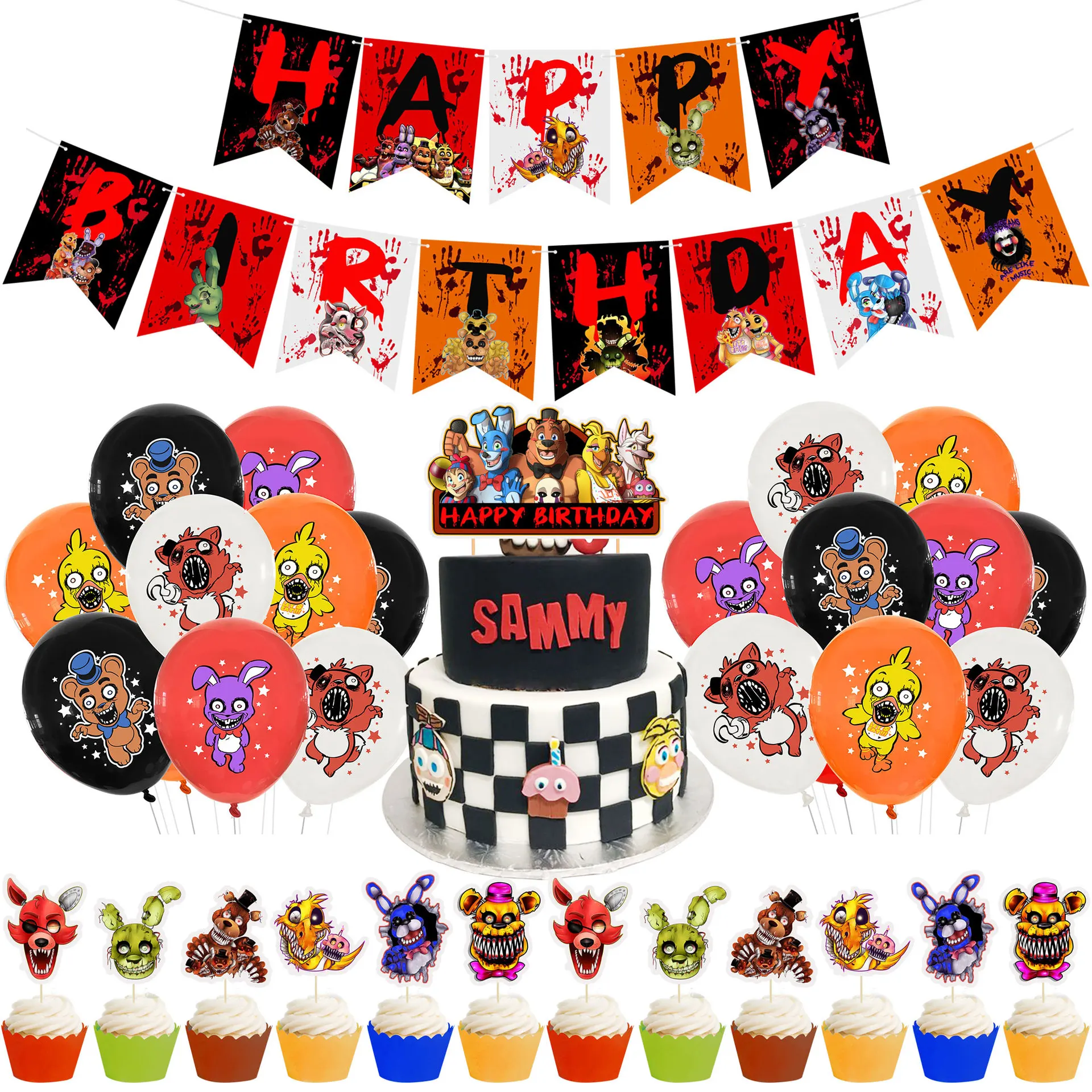

Bonnie Bear Foxy Freddy Anime Party Birthday Balloon Decorations New Banner Topper Cake Supplies Surprise Toy Children Girls