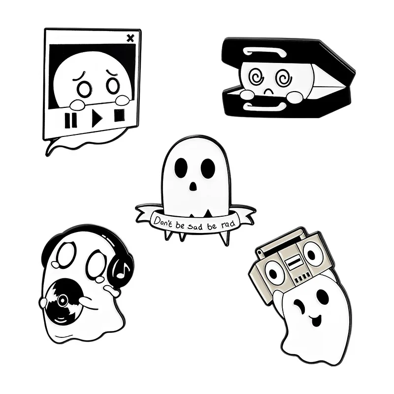

Funny Hippy Music Ghost Stylish DJ Singer Specter Lapel Pin Anime Badge Jewelry Gift Brooches for Backpack Bag Hat Jacket
