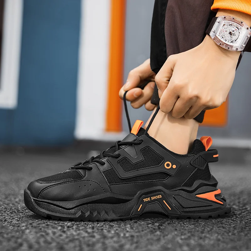 

Sneakers for Men Black Sport Shoes Gym Workout 2022 Fashion Brand Trainer Running Mens Cushioned Running Shoes Tenis Masculino