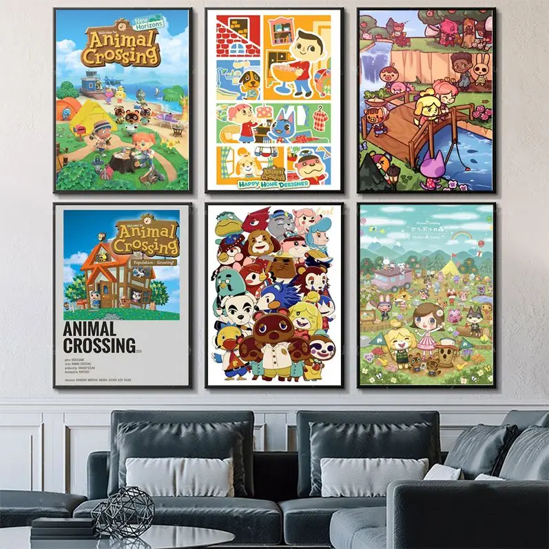 

Классические кинопостеры с-крестком с мультяшными животными, винтажный Декор для комнаты, бара, кафе, Настенный декор