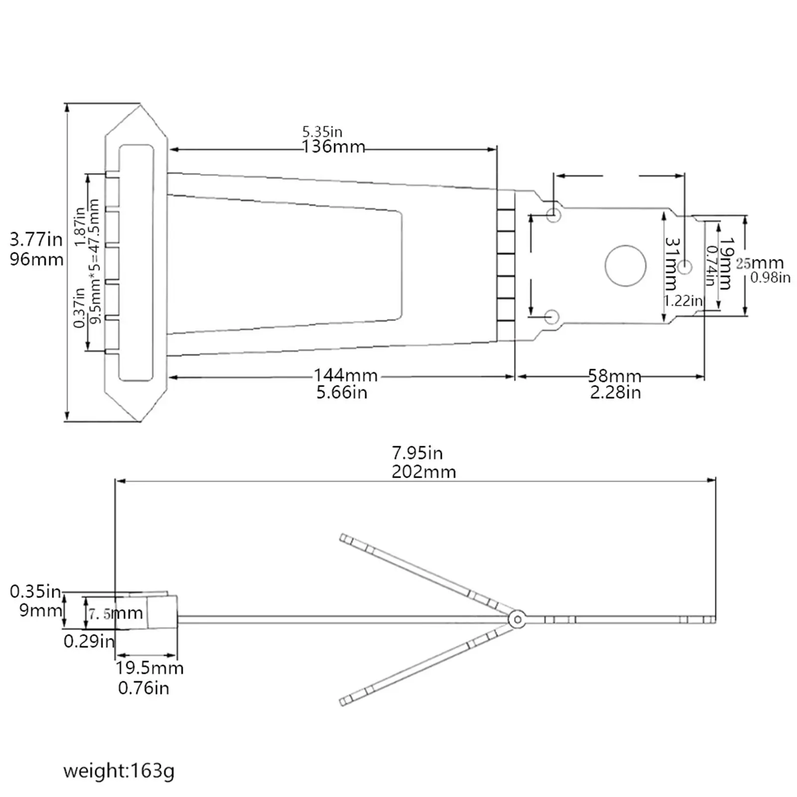 Трапециевидный Струнодержатель для гитары Электрический бас-моста