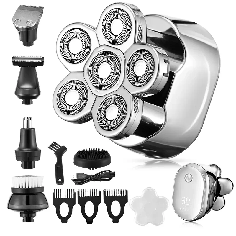 

Multi Grooming Kit Digital Display Electric Shaver Hair Trimmer Beard Electric Razor Wet Dry Men Facial & Body Shaving Machi