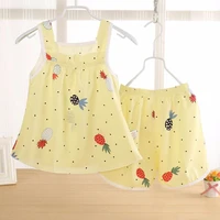 siyubebe baby girl summer clothes sets 2pcs cotton kids baby girl dresses for cartoon fruits printed tracksuits 0 3t