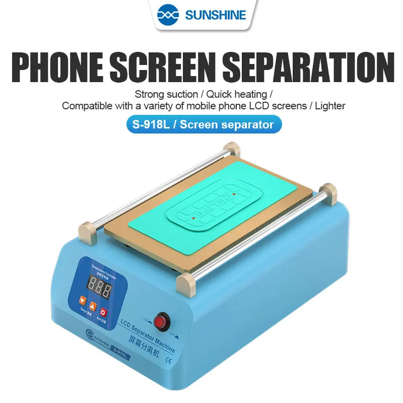 SUNSHINE SS-918L LCD Screen Separator Strong Suction Quick Constant temperature Heating Plate for 8 Inches Screen Glue Removing