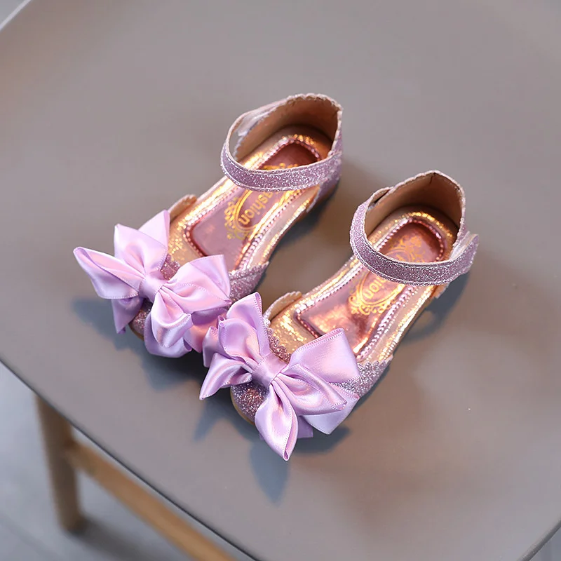 

gold pink purple baby girl shoes bow bling bling princess sandals kids shoes wedding party chaussure fille 2 3 4 5-12T