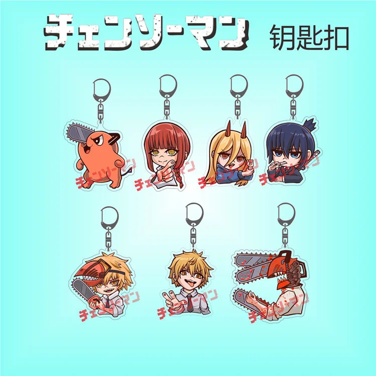 

Anime Chainsaw Man Acrylic Cartoon Key Chain Pendant Car Key Ring Bag Accessories Pava Pochita Machima Cosplay kids toys Gifts