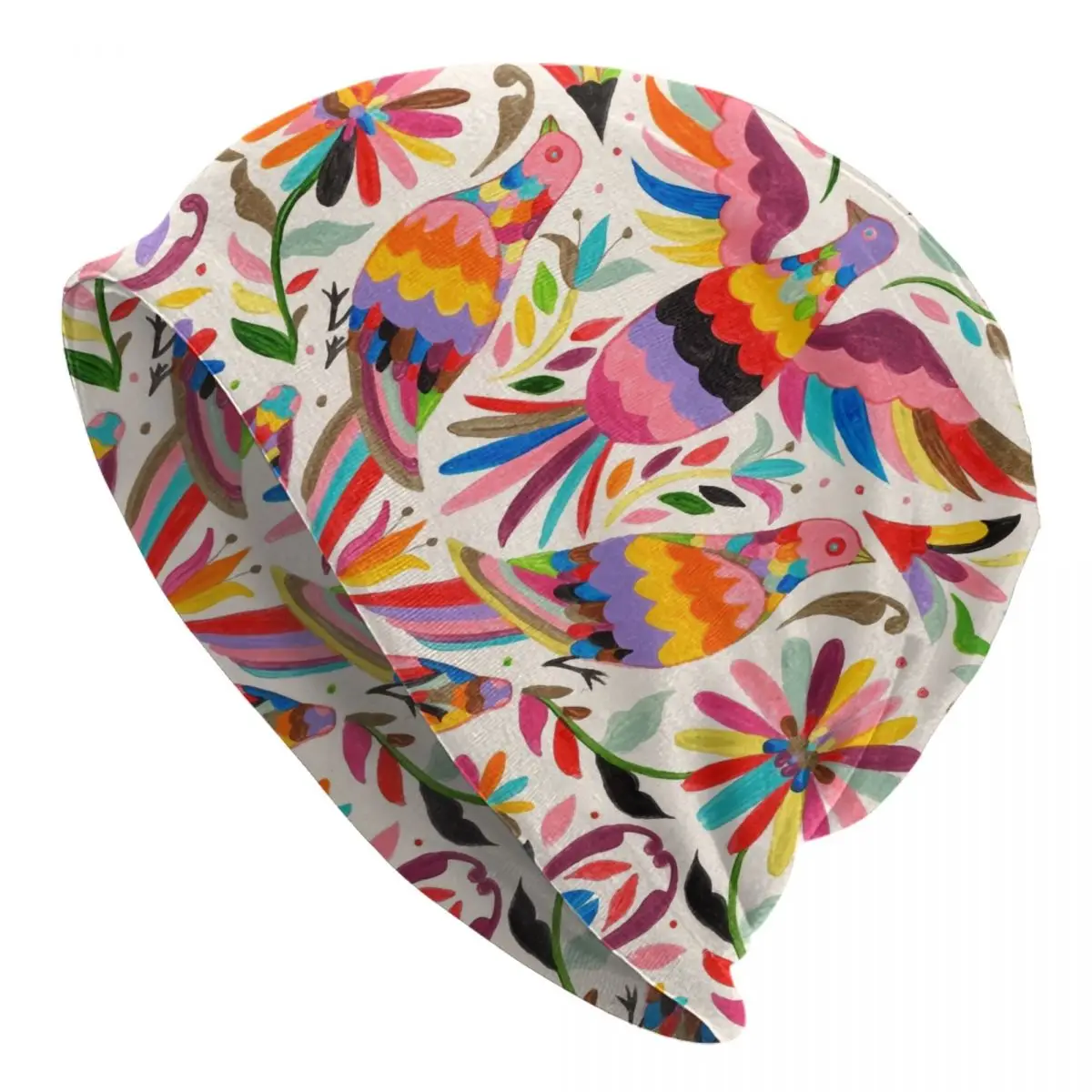 

Мексиканская облегающая шапка Otomi с принтом птиц, зимняя шапка унисекс, вязаные шапки, Лыжные шапки с народным цветочным рисунком, облегающие шапки, шапка s