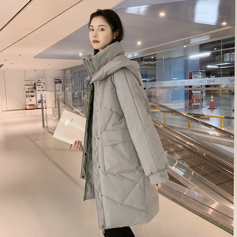 2023 Winter Women Thickening Parkas Coat Casual Hooded Pockets Warm Windproof Parkas Jackets Fashion Female Outwear Coats S67