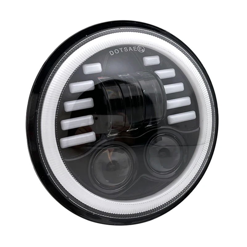 5 3/4 &quot5 75 дюйма черная светодиодная фара DRL проектор с ореолом кольцо для