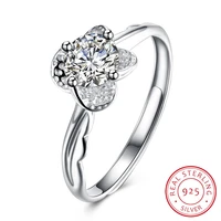 sterling silver ring fashion trend ring petal flat ring