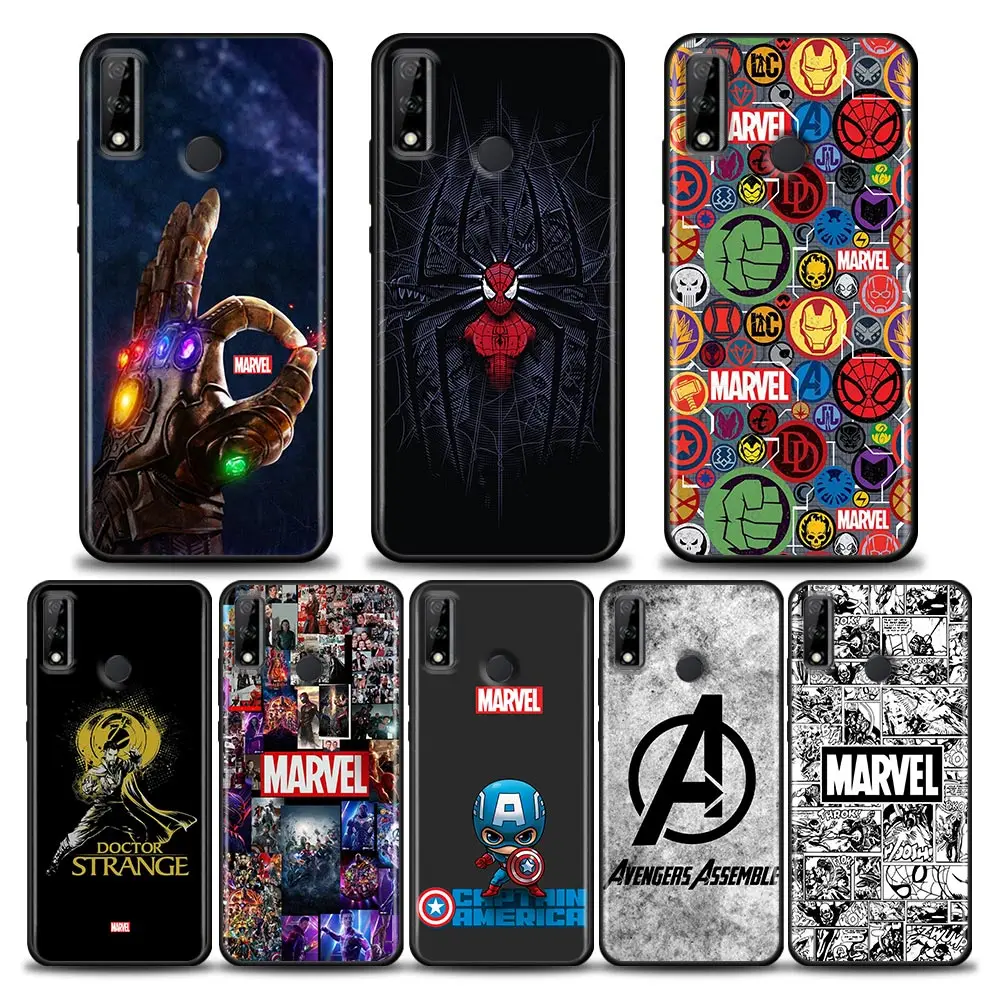 

Marvel Phone Case for Huawei Y6 Y7 Y9 Y5p Y6p Y8s Y8p Y9a Y7a Mate 10 20 40 Pro RS Case Silicone Cover Marvel Hero Logo
