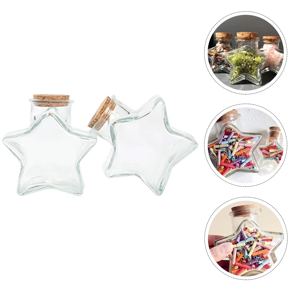 

Craft Storage Jar Transparent Wishing Bottles Star Shape Glass Jars Corked Drift Bottles for Home Outdoor