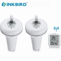 inkbird wireless swimming pool thermometer set indoor receiver with 2 outdoor floating transmitters w maxmin temperature data