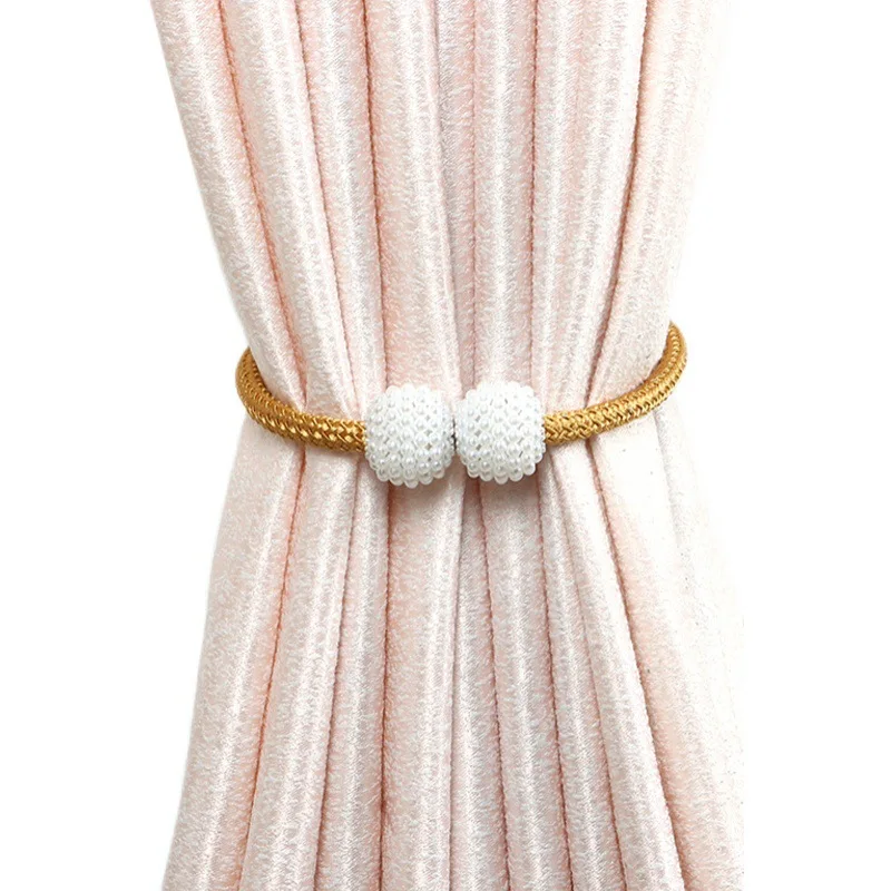 

Home Decorations 2Pcs Pearl Magnetic Ball Curtain Tie Rope Simple Versatile Curtain Buckle for Curtains for Living Room Storage