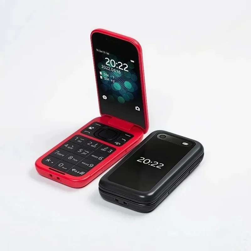 Восстановленный мобильный телефон Nokia 2660 Flip 4G 2022, разблокированный, с двумя SIM-картами, двумя экранами 2,8 дюйма, аккумулятором 1450 мАч, функцией ожидания, для пожилых людей, с резервной функцией (art.: 3920dc84df999) - 3920dc84df999