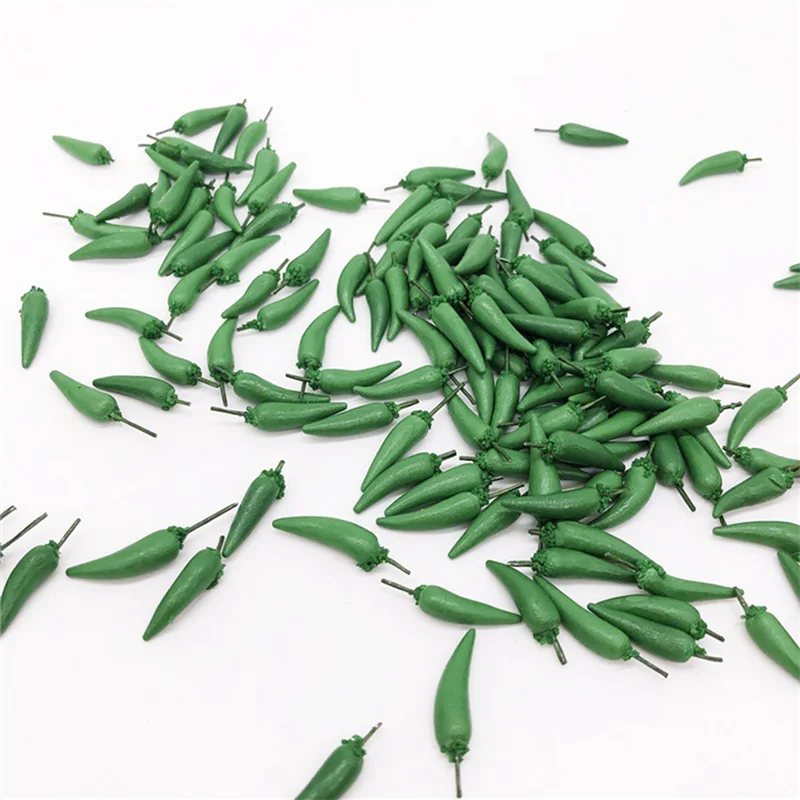 10 шт./лот глина масштаб 1:12 фрукты еда овощи миниатюрный зеленый перец для кукол