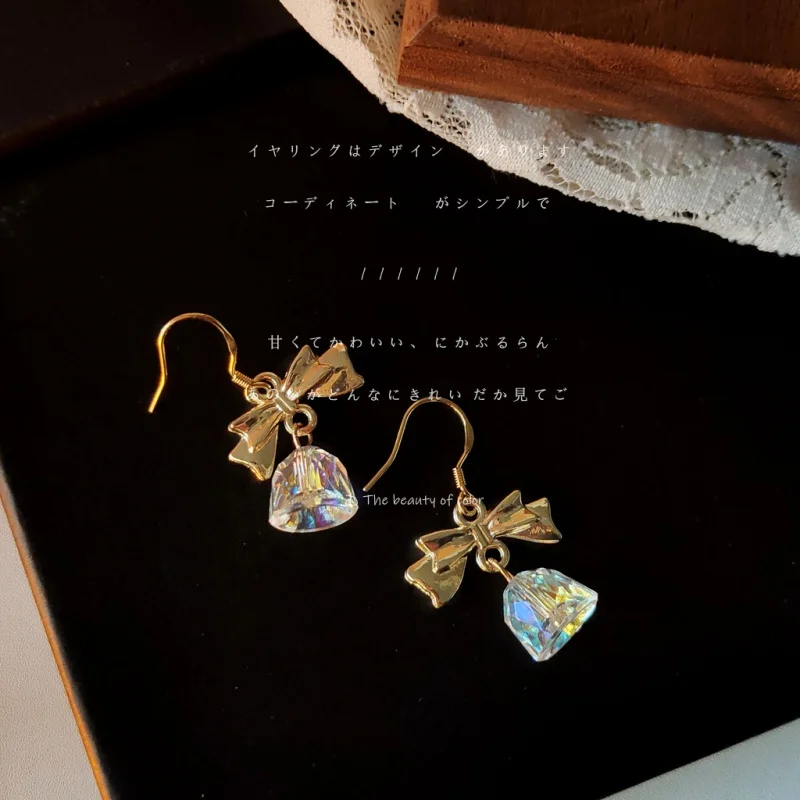 

[Bell Carol]Golden Christmas925Silver Needle Earrings Female Shiny Handmade Earrings New Yiwu Accessories