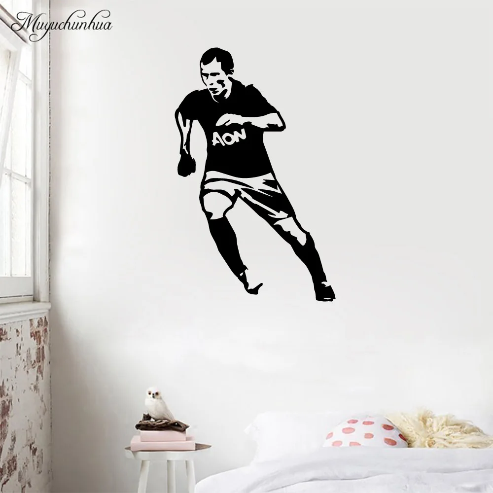 

Romantic football player Wall Decal Art Vinyl Stickers For Kids Rooms Waterproof Wall Art Decal