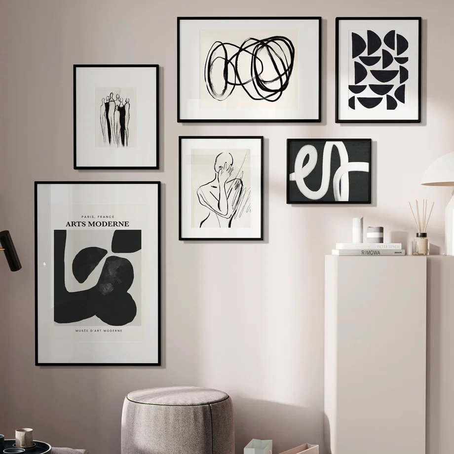 

Abstract Black Loop Lines Woman Flower Minimal Art Canvas Painting Modern Posters And Prints Wall Pictures For Living Room Decor