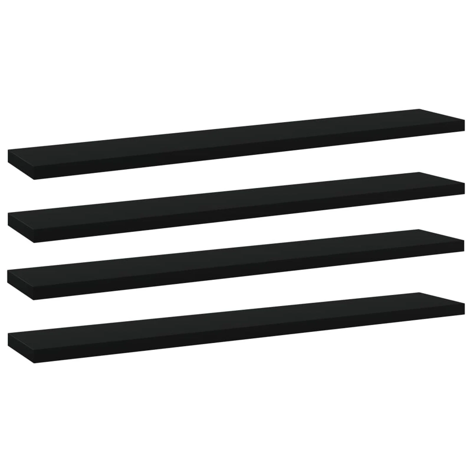 

Книжные полки из ДСП 4 шт., черные, 23,6x3,9x0,6 дюйма