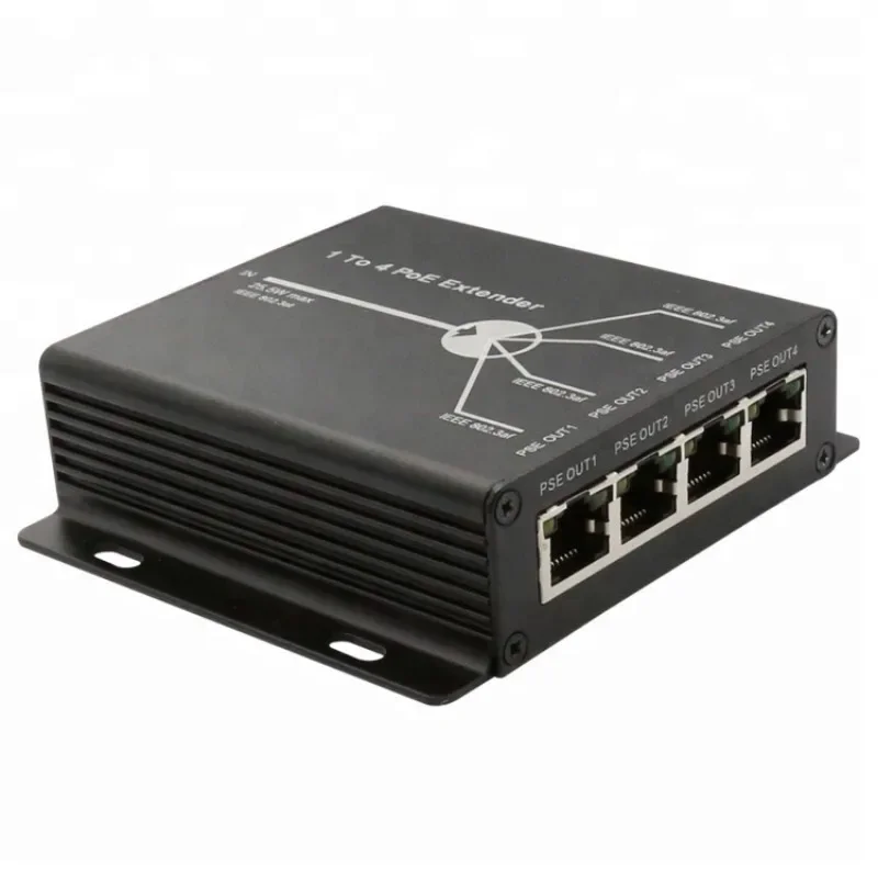 4 порта IEEE802.3at 25 5 Вт PoE удлинитель/ретранслятор для IP-камеры увеличить расстояние