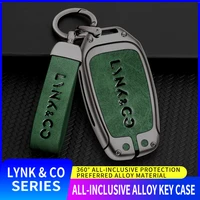 keychain key holder aluminum alloy car key case key case leather key case for lynk co 03 03 02 01 06 09 auto accessories