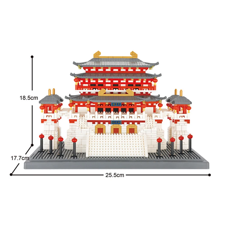 

Игрушка для детей Танг Райский дворец 3D модель Сделай Сам Алмазные Блоки Кирпичи Строительные блоки Китайская древняя архитектура