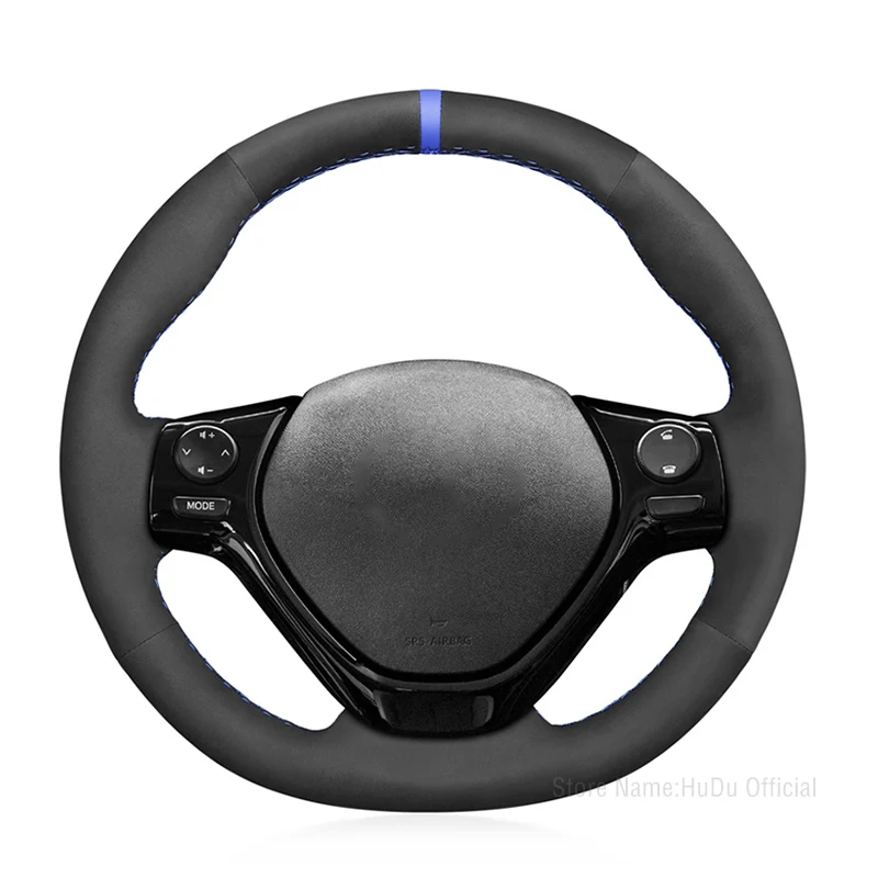 

DIY Alcantara Car Steering Wheel Cover For Toyota Aygo 2 2014-2021 Aygo X 2014-2022 Hand-Stitching Black Suede Auto Interior