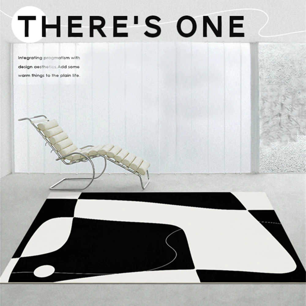 

Modern Minimalist Style Black And White Carpet High Quality Nordic Living Room Large Area Carpet Study Room Decor Carpet Lounge