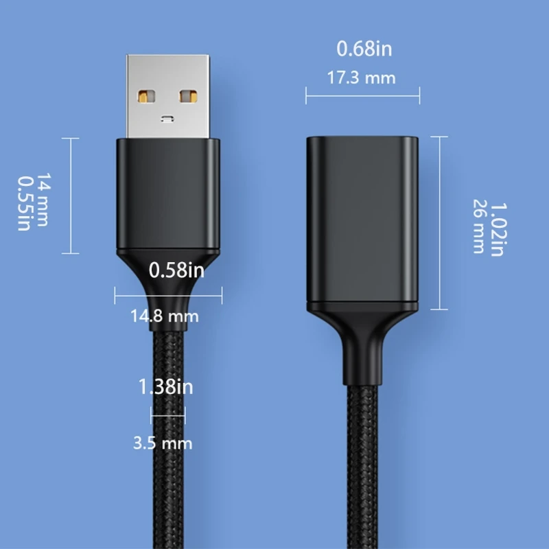 USB Male to Female Data Sync Extension Cable Charging Wire for PC Laptop U-disk Multifunctional USB Extension Cabel images - 6
