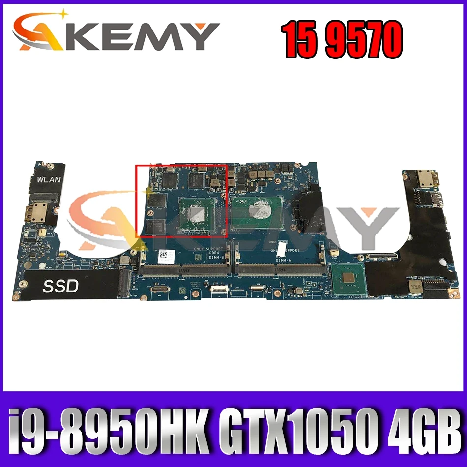 

For DELL P56F XPS 15 9570 Laptop motherboard CN-0WN7RX 0PJWNT LA-G341P LA-F541P MB With i9-8950HK CPU GTX1050 4GB-GPU 100% Test